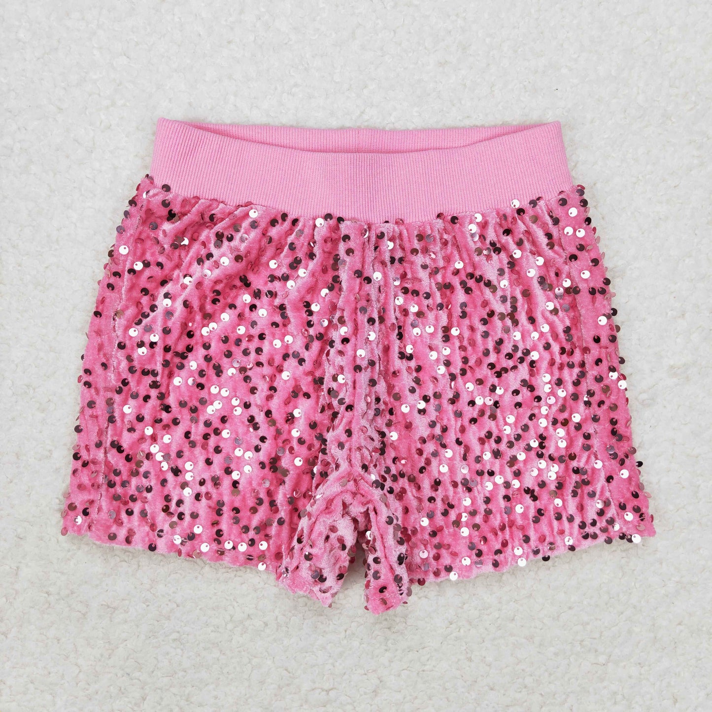 SS0350 girl  pink sequin girl shorts 202406 RTS