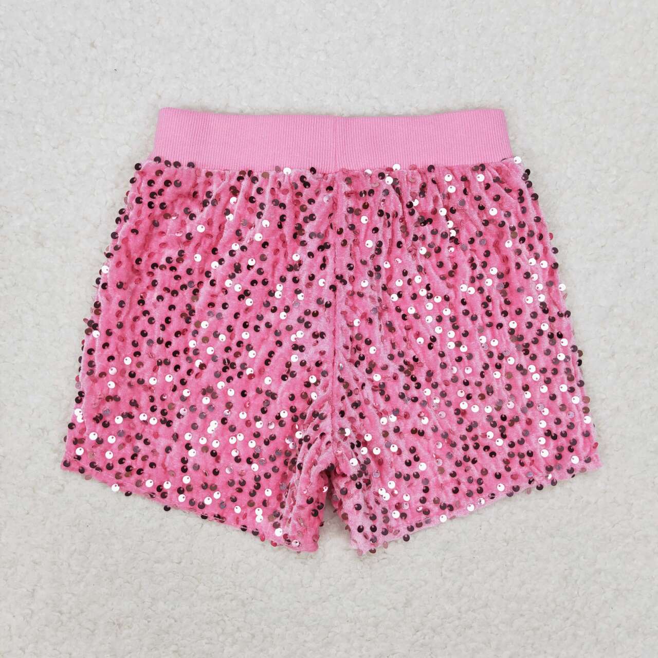 SS0350 girl  pink sequin girl shorts 202406 RTS