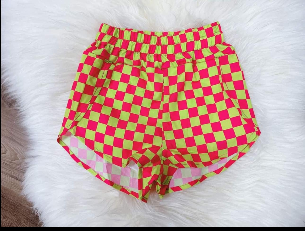 SS0378  checkerboard orange girl girl sports shorts shorts 202410 preorder 202410