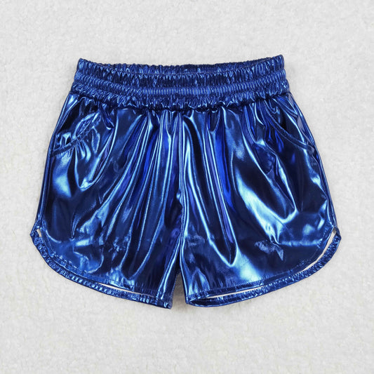 SS0409  western blue glitter sparkling girl shorts 202502 RTS