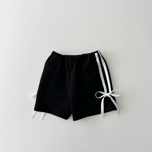 SS0427  black whtie bow girl shorts 202411 preorder