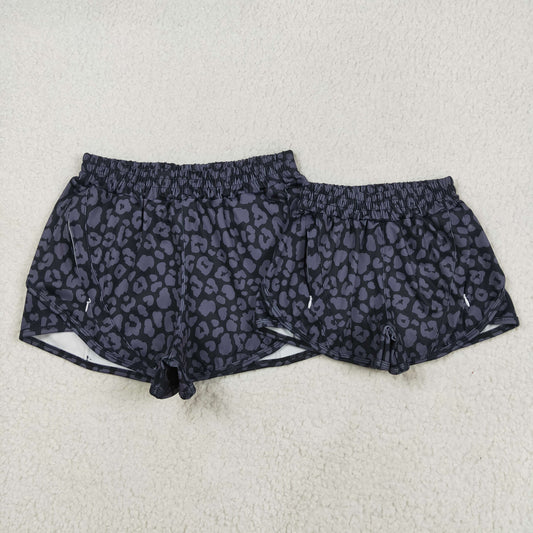 SS0471 YOGA adult black leopard shorts women 202505 sibling RTS