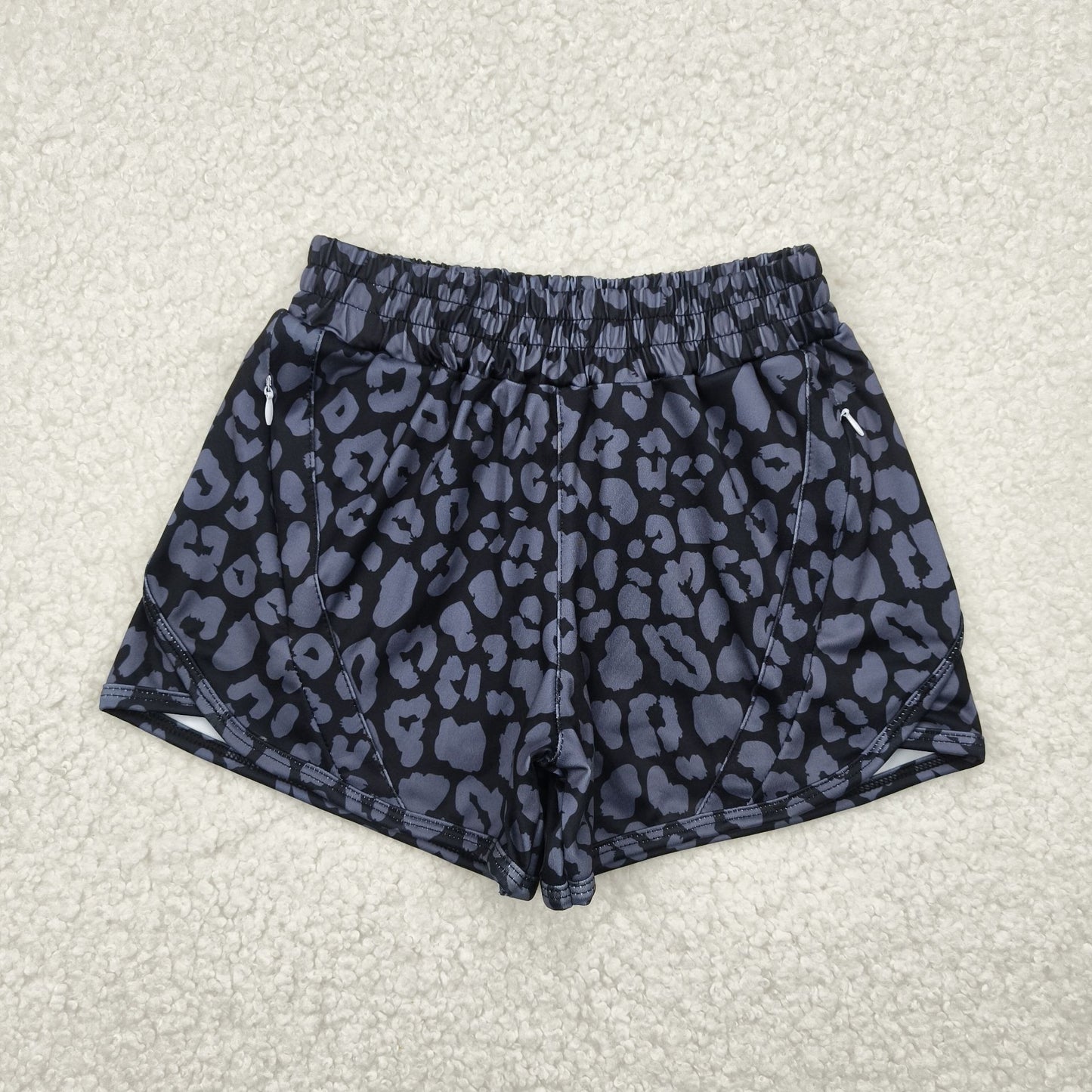 SS0467 yoga black leopard western girl shorts 202505 RTS
