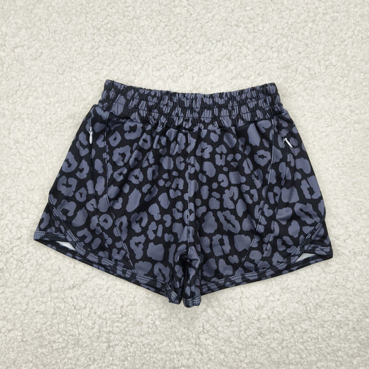 SS0467 yoga black leopard western girl shorts 202505 RTS