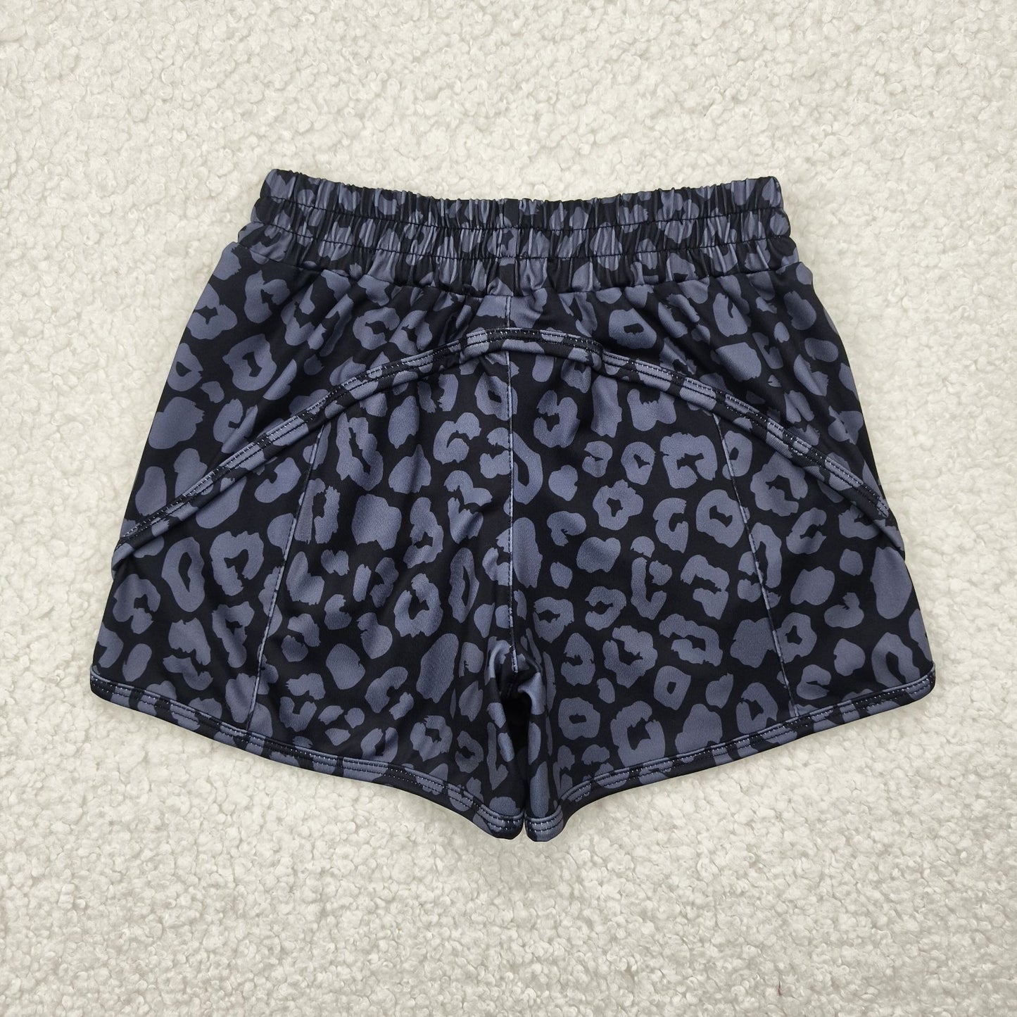 SS0467 yoga black leopard western girl shorts 202505 RTS