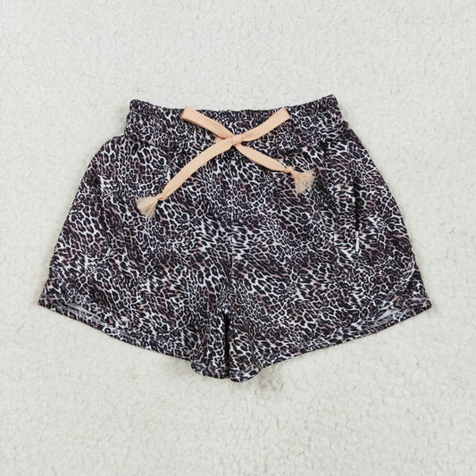 SS0480 yoga leopard  summer girl shorts outfit 202505 rts