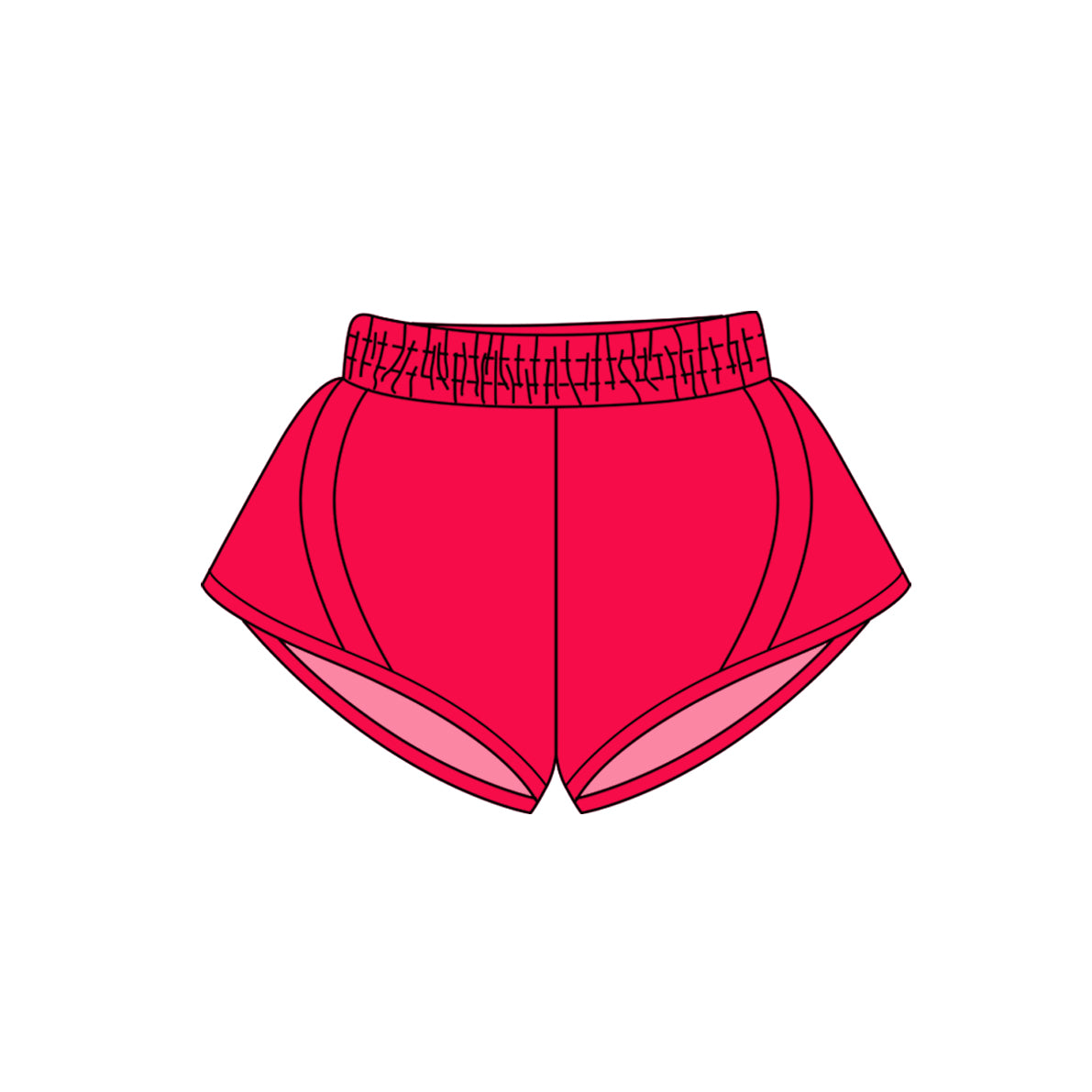 SS0498 yoga red girl shorts 202503 preorder