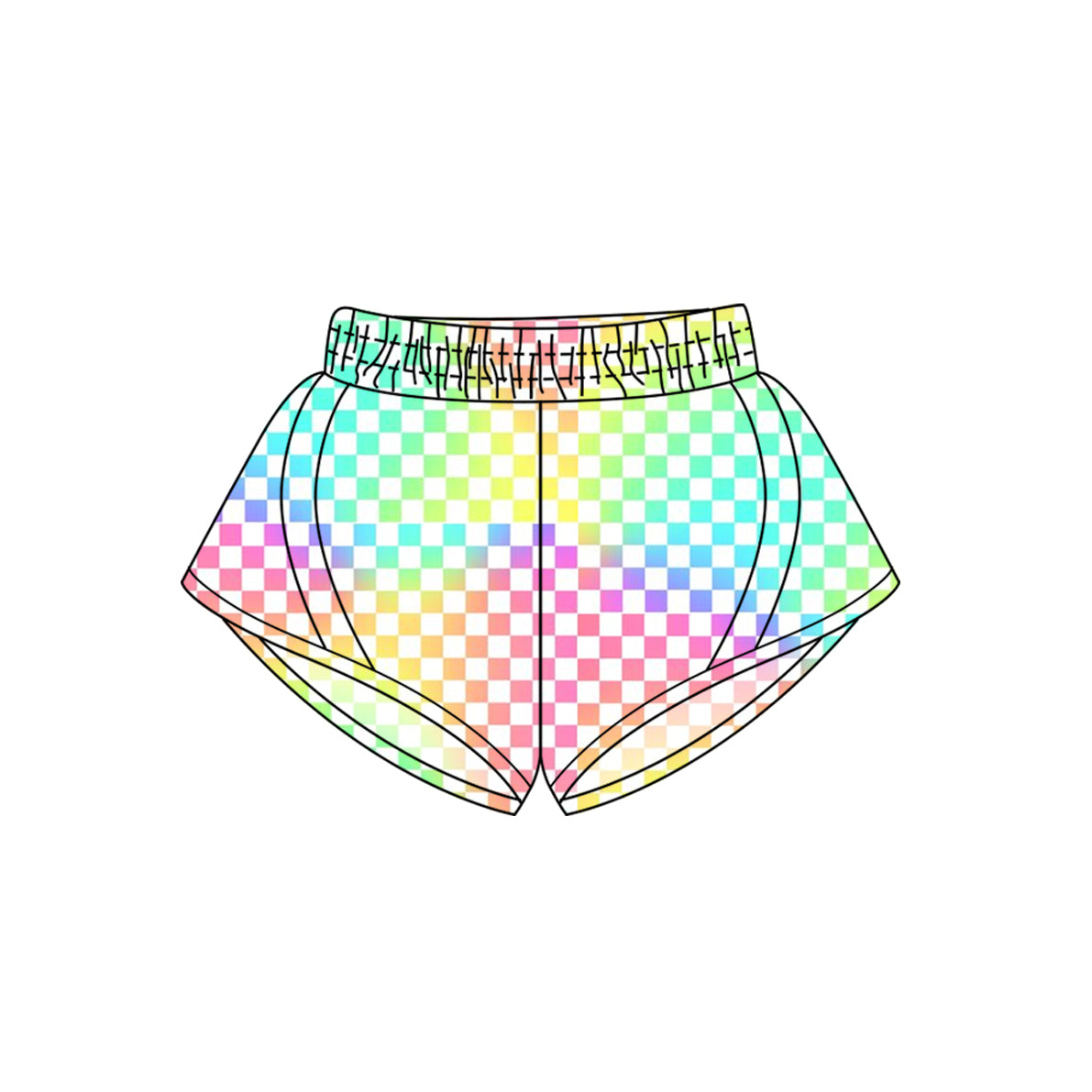 SS0500 checkerboard yoga  girl shorts 202503 preorder