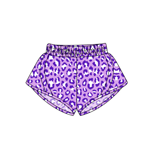 SS0501 purple leopard yoga  girl shorts 202503 preorder
