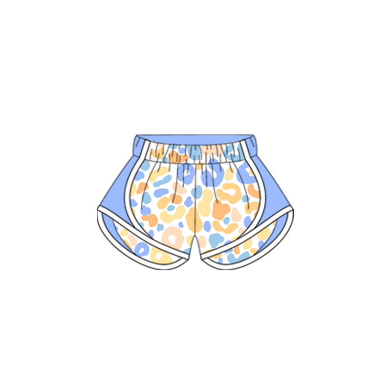 SS0527 leopard blue butterfly shorts western girl kids shorts outfit 202503 preorder