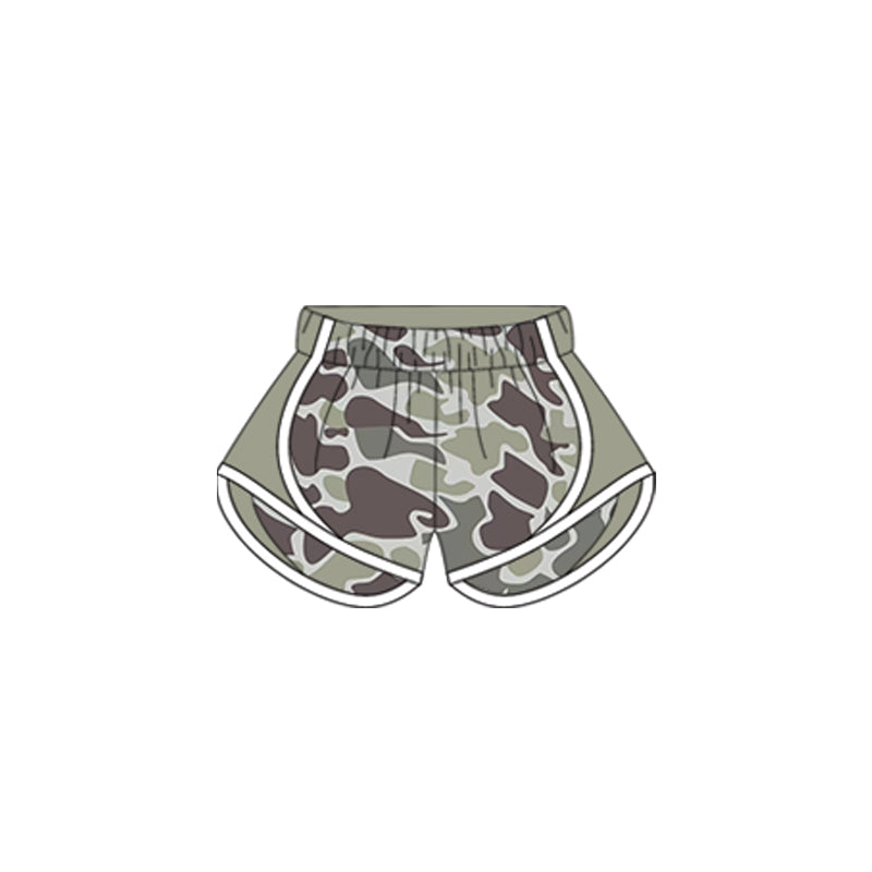 SS0530 camo western girl kids shorts outfit 202503 preorder