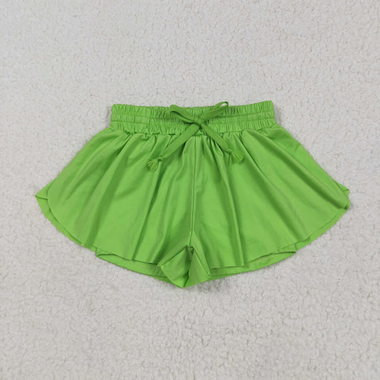 SS0548 yoga solid color  butterfly shorts real drawstring girl kids shorts 202505 RTS