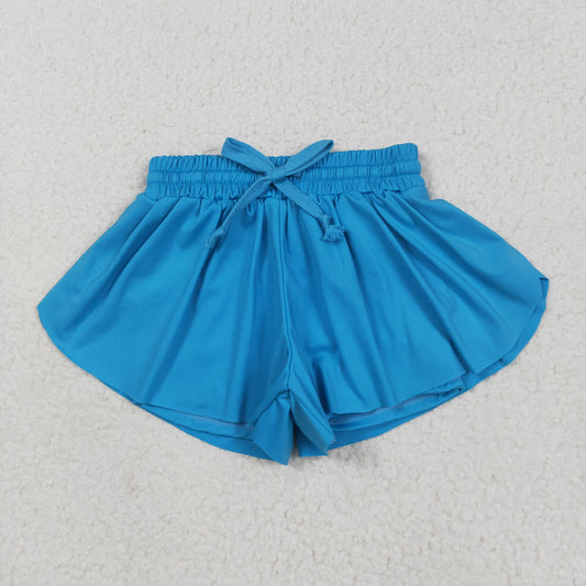 SS0549 RTS yoga solid color  butterfly shorts real drawstring girl kids shorts 202505