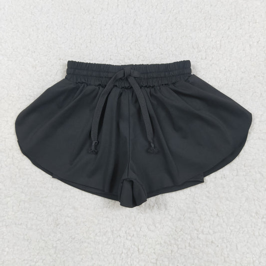 SS0551 butterfly shorts yoga solid color  real drawstring girl kids shorts 202505 rts