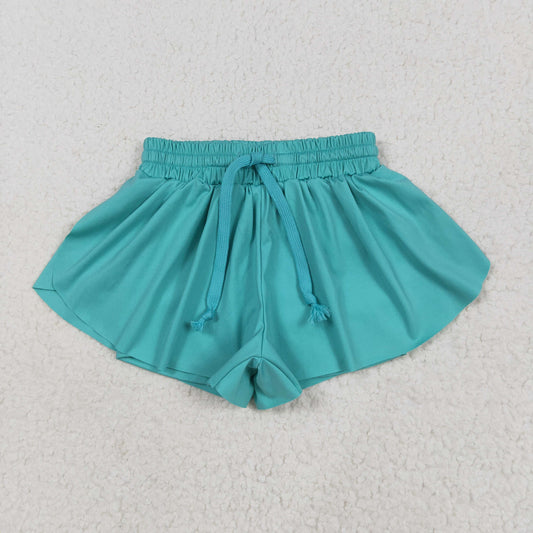 SS0553 yoga butterfly shorts solid color  real drawstring girl kids shorts 202505 RTS