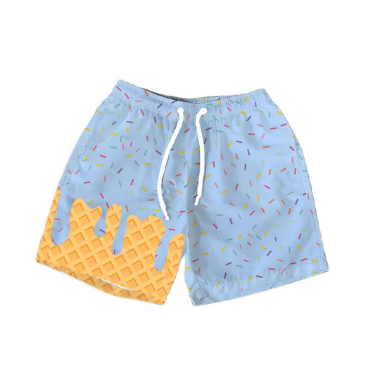 SS0617 Light blue boy splatter ice cream drip shorts 202506 preorder（
