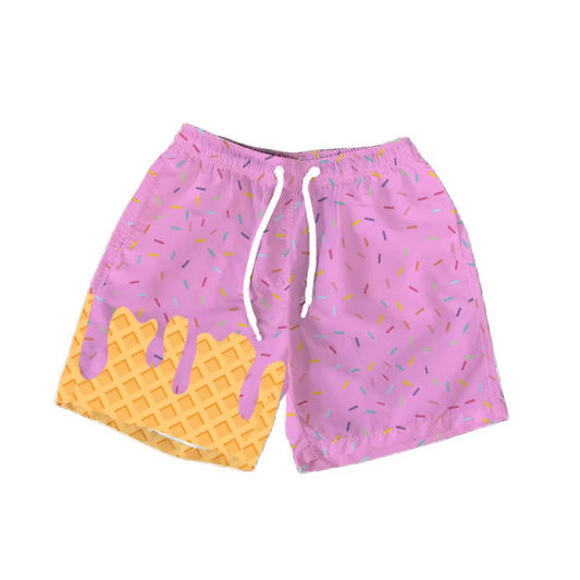 SS0618 Light purple boy splatter ice cream drip shorts 202506 preorder