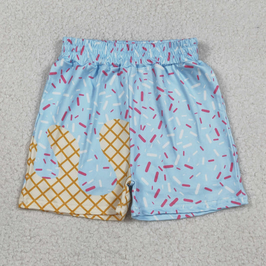 SS0635 boy blue splatter ice cream drip shorts 202512 RTS