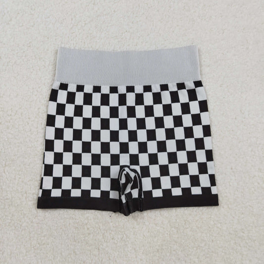 SS0644 adult Checkerboard black shorts  women 202509 sibling  RTS Free shipping order $100+