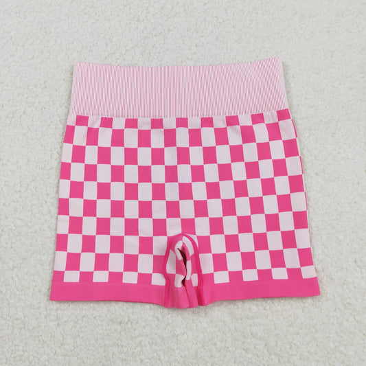 SS0645 adult Checkerboard pink shorts  women 202509 sibling  RTS Free shipping order $100+