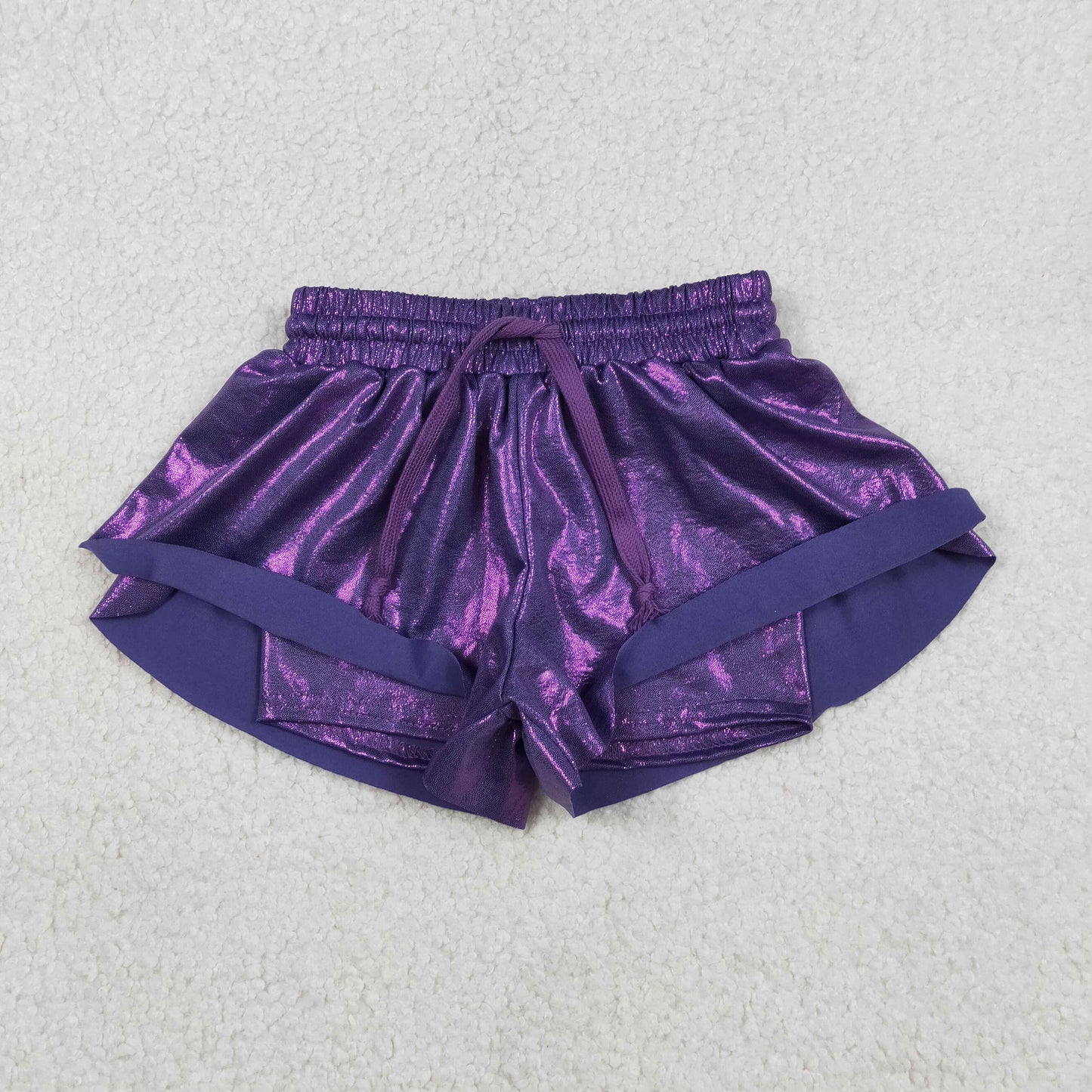 SS0686  western Purple glitter sparkling girl shorts 202512  RTS