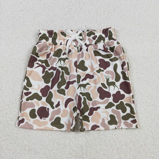 SS0699  deer dog duck boy camo shorts 202511 RTS