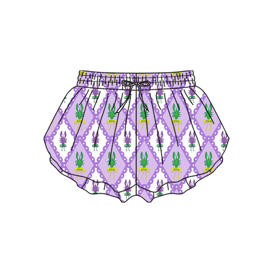 SS0703 yoga cray fish Mardi Gras shorts girl kids shorts 202510 preorder