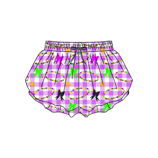 SS0704 yoga bow Mardi Gras shorts girl kids shorts 202510 preorder