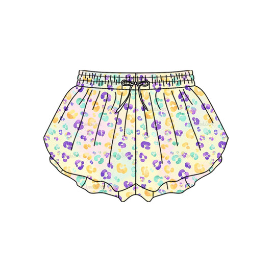 SS0707 yoga leopard Mardi Gras shorts girl kids shorts 202510 preorder