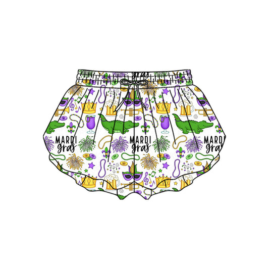 SS0709 LSU  yoga  Mardi Gras shorts girl kids shorts 202510 preorder