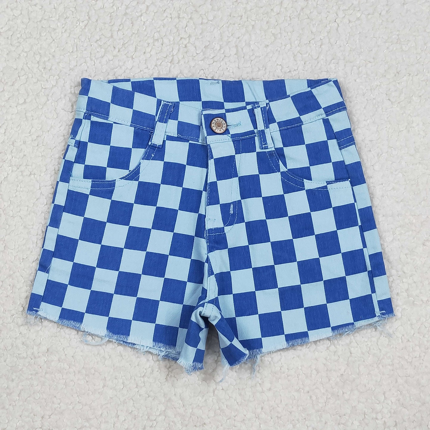 SS0763 denim checkerboard JEANS shorts 202512  RTS