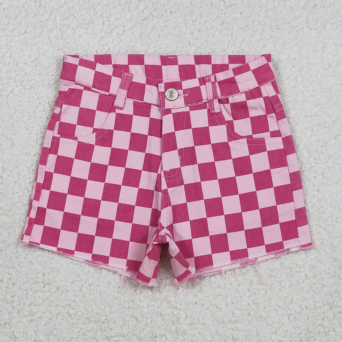 SS0764 denim checkerboard JEANS shorts 202512  RTS
