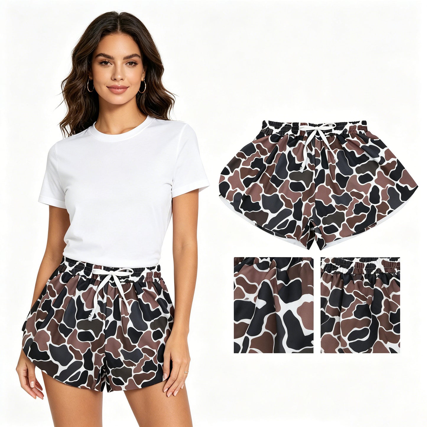 SS0768 adult yoga CAMO shorts women 202603 RTS  sibling