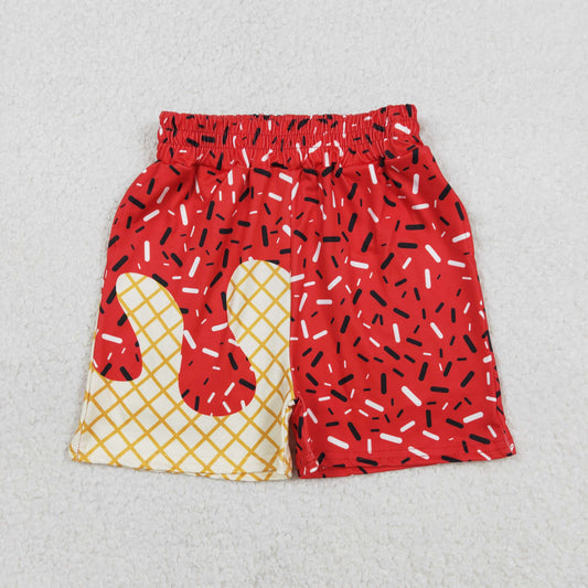 SS0776 RED splatter ice cream drip shorts 202601  RTS
