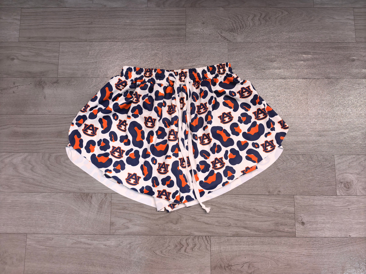 Sample-Real Pics SS0809 Baby Girl Clothes Auburn Logo Leopard Print Skort