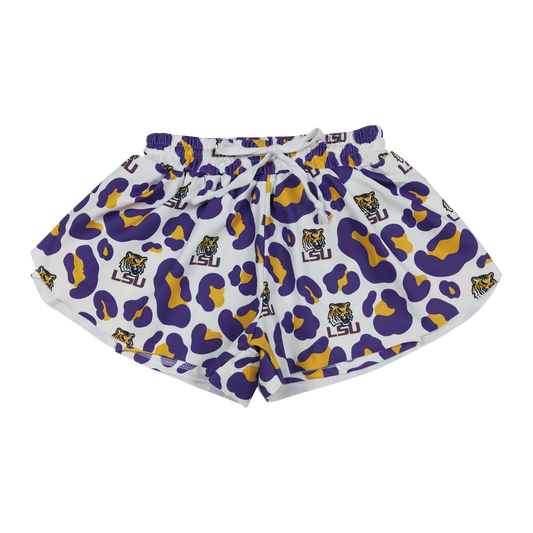 SS0821 LSU PURPLE YELLOW  team bear yoga girl  camo  shorts RTS