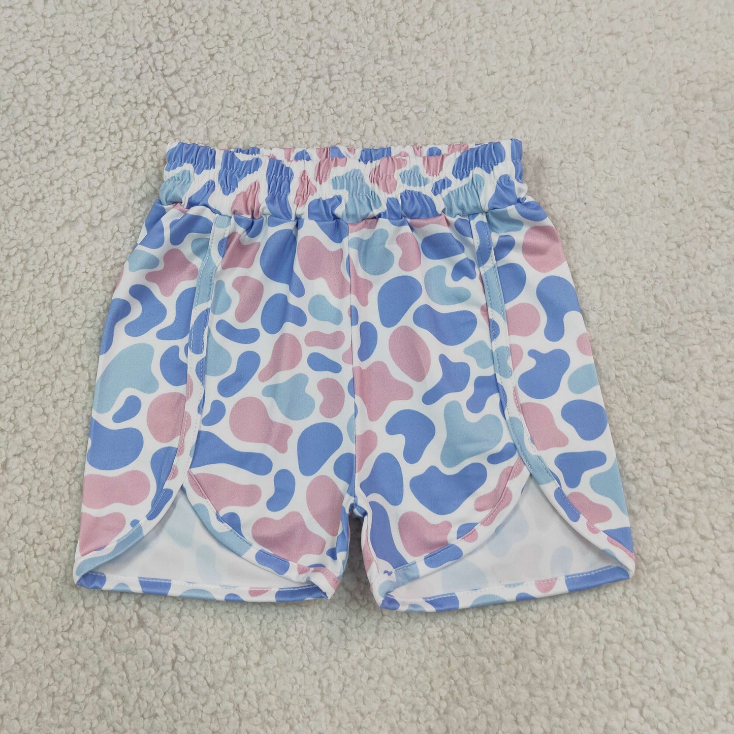 SS0856 Camo blue girl kids shorts 202608 RTS
