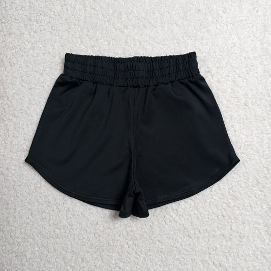 SS0896  solid black girl yoga shorts 202607 RTS