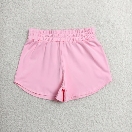 SS0897  pink solid girl yoga shorts 202607 RTS