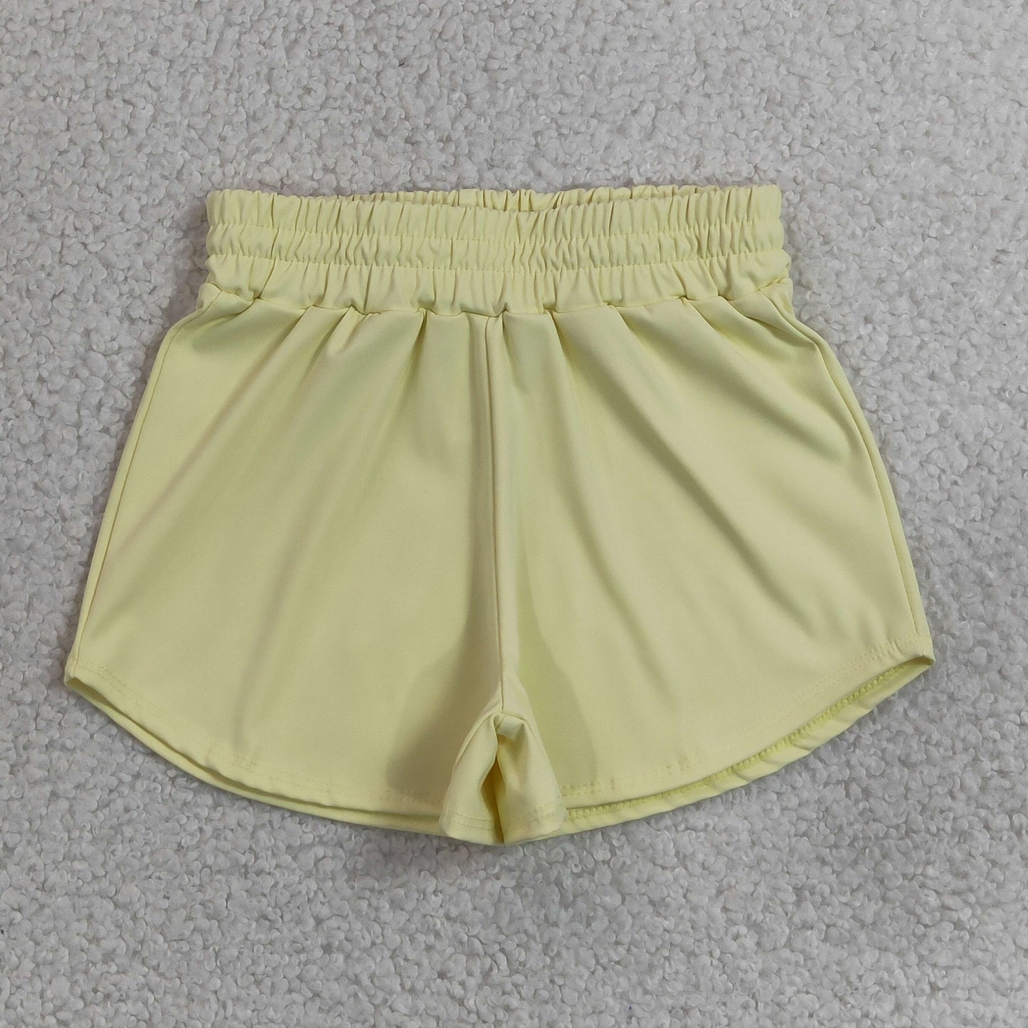 SS0899  yellow solid girl yoga shorts 202607 RTS
