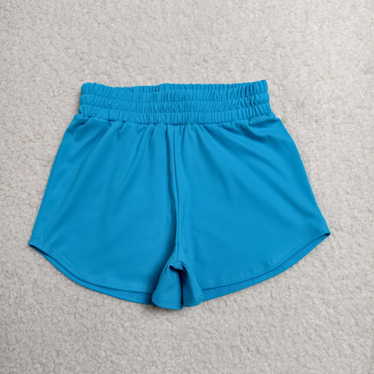 SS0906 blue solid girl yoga shorts 202607 RTS