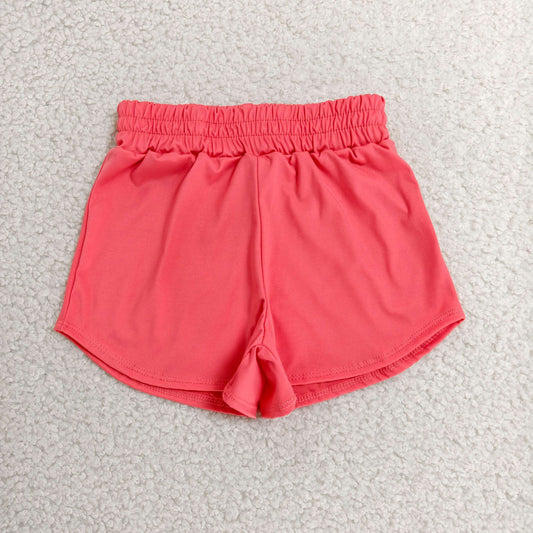 SS0908 pink  solid girl yoga shorts 202607 RTS