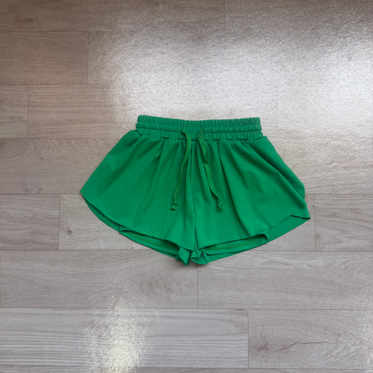 SS0938 green solid yoga girl shorts 202607 PREORDER