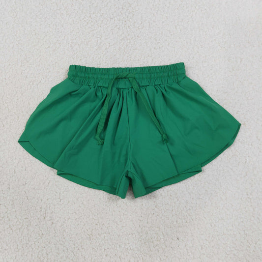 SS0938 green solid yoga girl shorts 202608 RTS