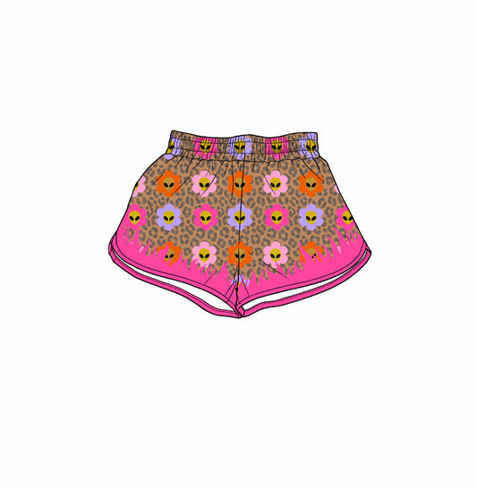SS0941 yoga pink flower leopard girl shorts 202619 preorder