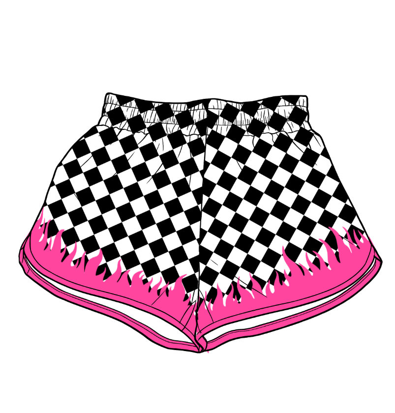 SS0946 yoga checkboard adult shorts women 202619 preorder  sibling
