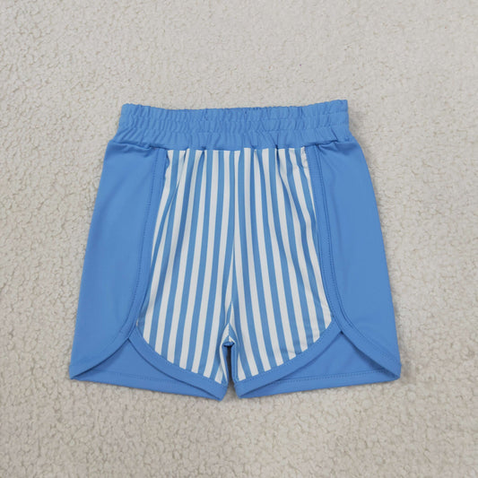 NO MOQ RTS SS0950 yoga blue stripe girl shorts