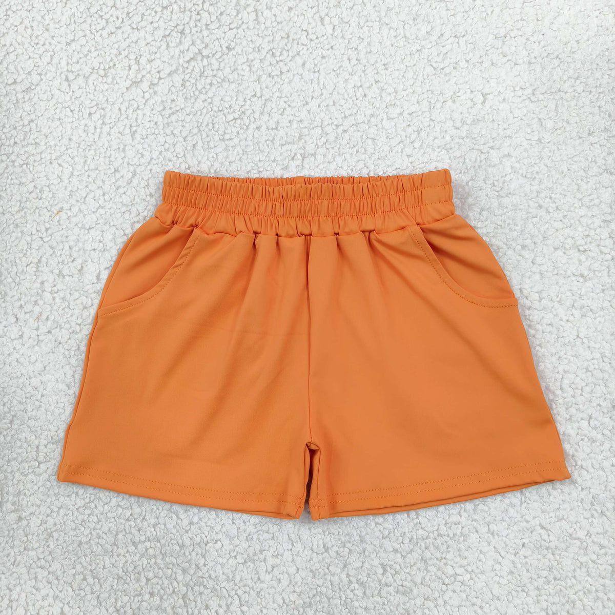 NO MOQ RTS SS0980-yoga Baby Girl Clothes Solid Orange Plain Short Pant 202610
