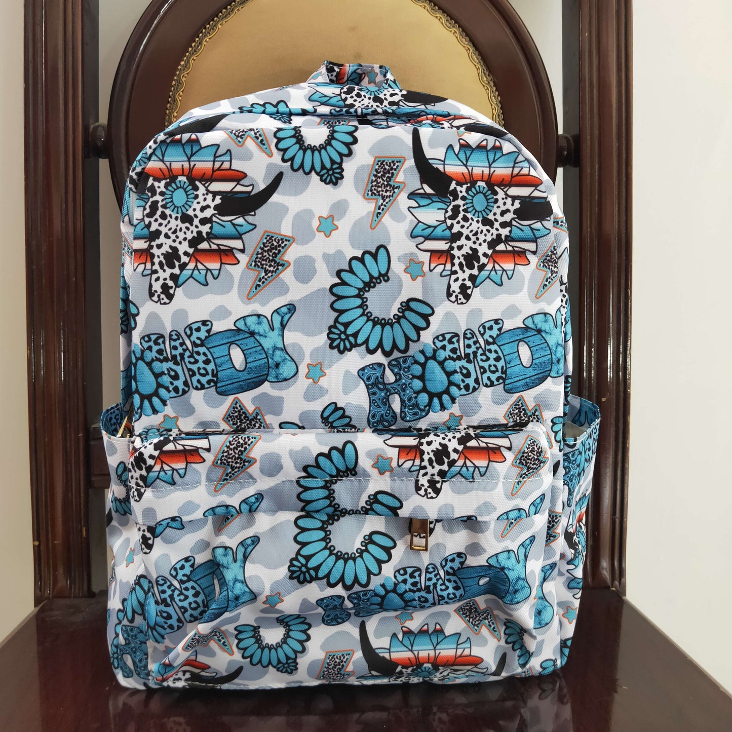 BA0076 10*13.9*4 inches western blue backpack bag 20230520 RTS