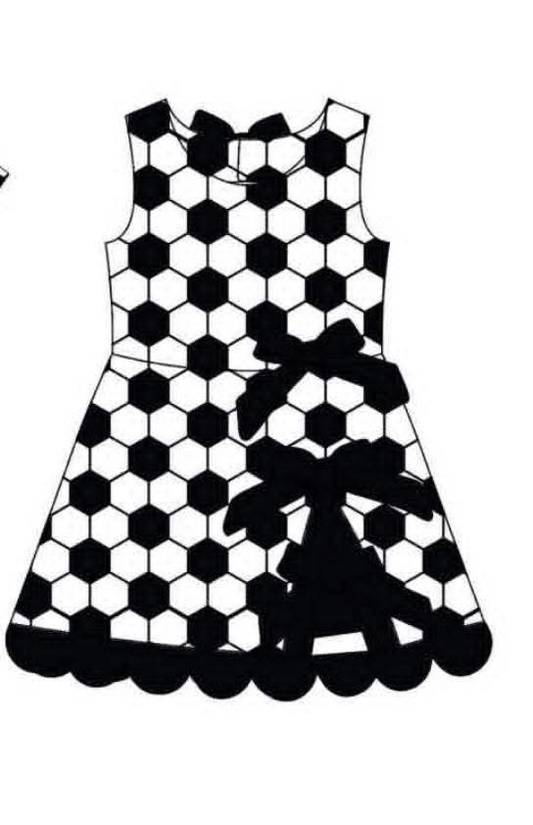 GSD4102 preorder scallop football bow  Custom  girl dress
